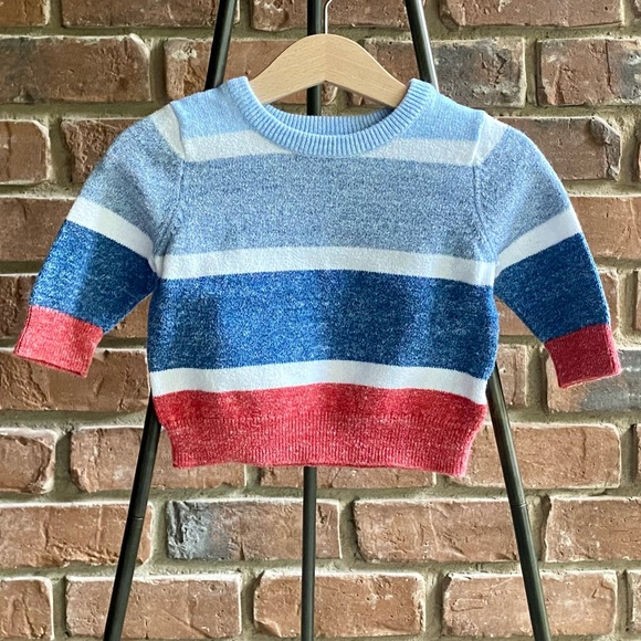 3-6M Gap Sweater - Red and Blue Stripes - Picture 2 of 3